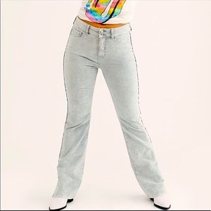 Free People Blue Velvet Foxy Lady Crvy Flare